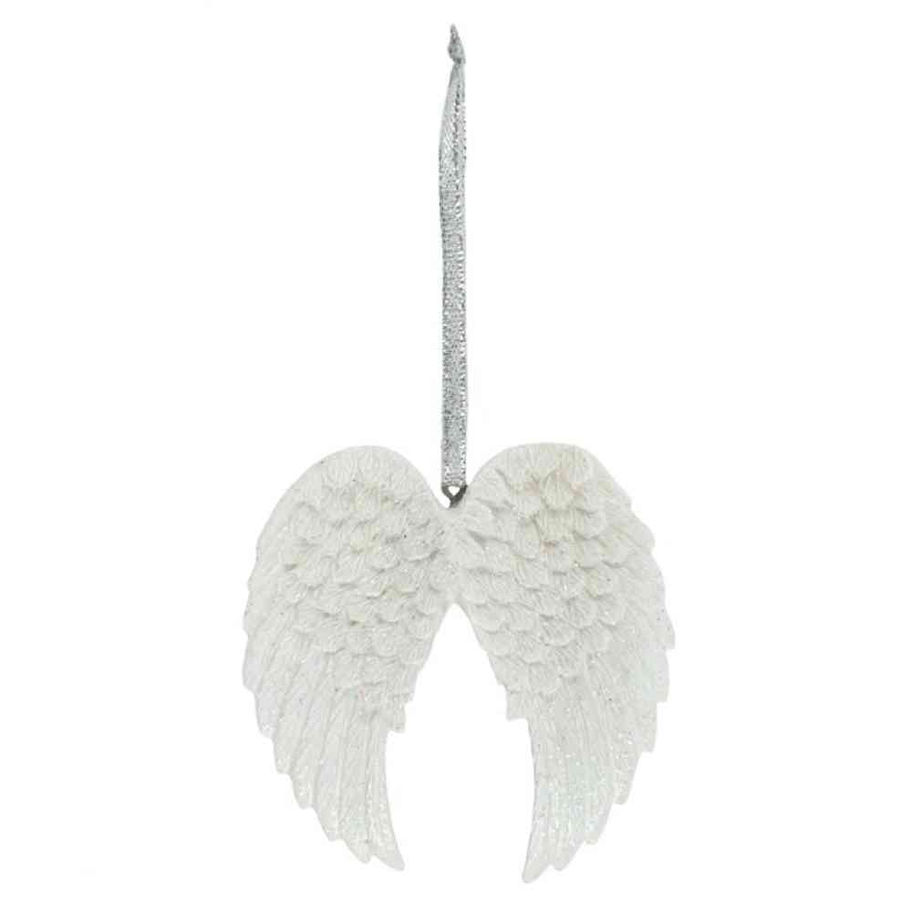 Something Different - Double Glitter Angel Wing Ornament - Weiß